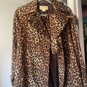 MK cheetah print jacket with belt